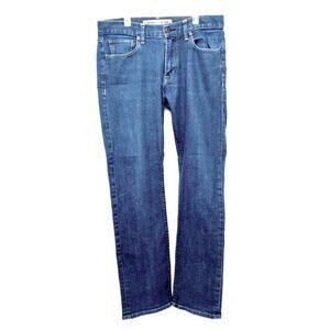 Men's Express Slim Fit Rocco Jeans Medium Wash Low Rise Cotton Spandex